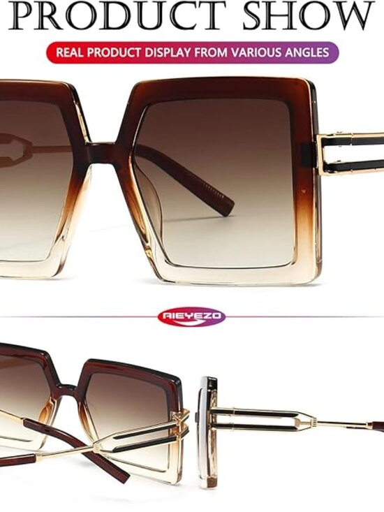 Oversized Brown Sunglasses main image 5